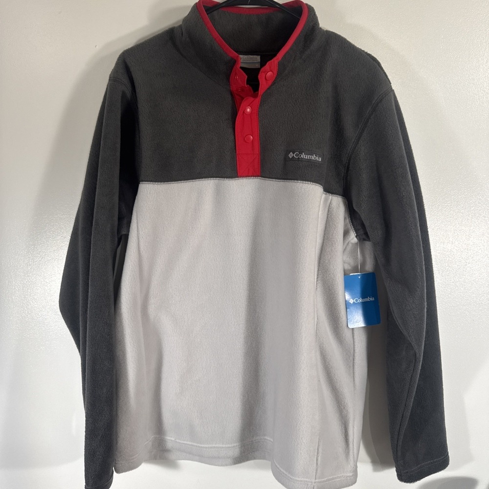 Columbia Steens Mountain Half Snap Gray Fleece Size Medium NWT